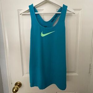 Nike Running Fitness Top L turquoise blue Sports Shirt Tank logo mint green
